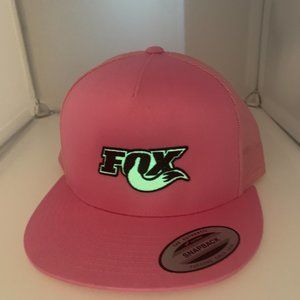 Yupoong Direct Embroidered Fox Pink Cap Flat Bill Snapback NEW